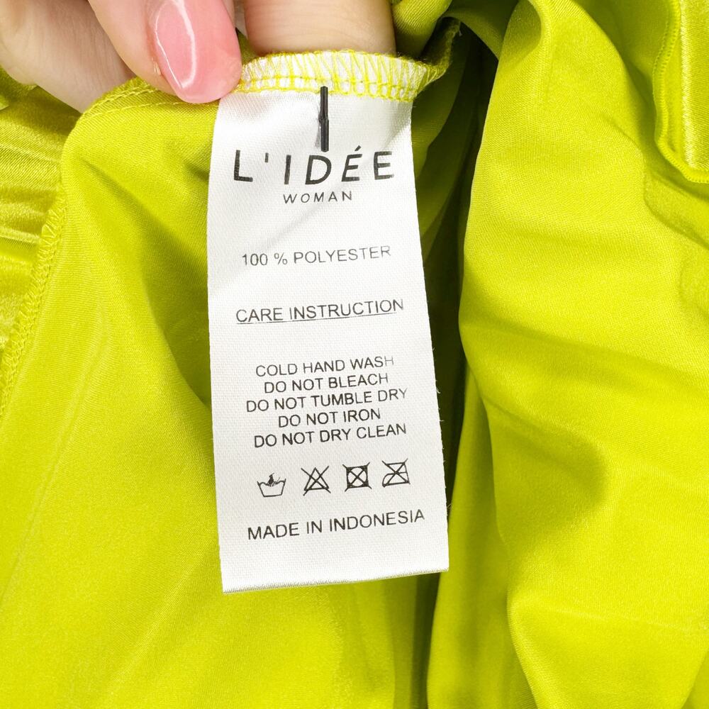 L'IDEE Pleated Reveries Green Strapless Tiered Ruffle Mini Dress 6 / Medium - Picture 6 of 7